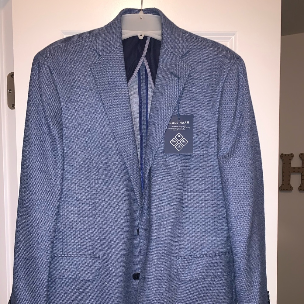 Cole Haan Grand.OS Slim-Fit Stretch Pin-Dot Jacket